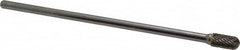SGS Pro - 3/8" Cut Diam, 1/4" Shank Diam, Cylinder with Radius Head Double Cut Burr - Carbide, Radius End, 3/4" LOC - Americas Industrial Supply