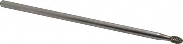 SGS Pro - 1/4" Cut Diam, 1/4" Shank Diam, Oval Head Double Cut Burr - Carbide, Radius End, 3/8" LOC - Americas Industrial Supply
