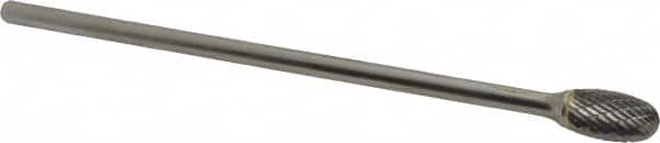 SGS Pro - 1/2" Cut Diam, 1/4" Shank Diam, Oval Head Double Cut Burr - Carbide, Radius End, 7/8" LOC - Americas Industrial Supply
