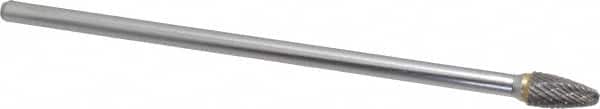 SGS Pro - 3/8" Cut Diam, 1/4" Shank Diam, Tree with Radius Head Double Cut Burr - Carbide, Radius End, 3/4" LOC - Americas Industrial Supply