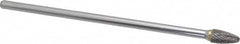 SGS Pro - 3/8" Cut Diam, 1/4" Shank Diam, Tree with Radius Head Double Cut Burr - Carbide, Radius End, 3/4" LOC - Americas Industrial Supply