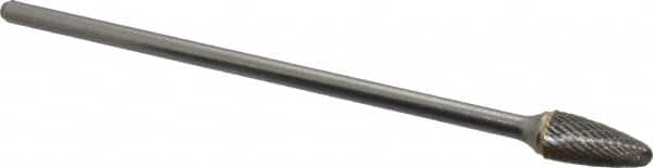 SGS Pro - 1/2" Cut Diam, 1/4" Shank Diam, Tree with Radius Head Double Cut Burr - Carbide, Radius End, 1" LOC - Americas Industrial Supply