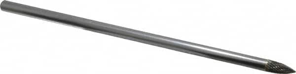 SGS Pro - 1/4" Cut Diam, 1/4" Shank Diam, Tree Head Double Cut Burr - Carbide, Point End, 1/2" LOC - Americas Industrial Supply
