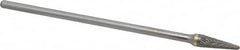 SGS Pro - 3/8" Cut Diam, 1/4" Shank Diam, Taper Head Double Cut Burr - Carbide, Radius End, 1-1/16" LOC - Americas Industrial Supply