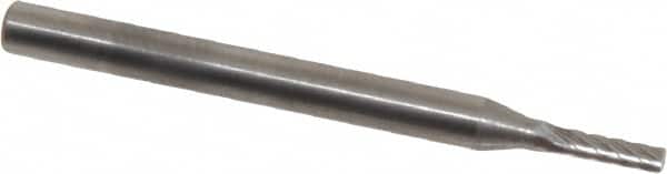SGS Pro - 1/16" Cut Diam, 1/8" Shank Diam, Cylinder Head Single Cut Burr - Carbide, Flat End, 1/4" LOC, 1-1/2" OAL - Americas Industrial Supply