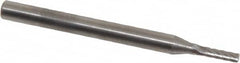 SGS Pro - 1/16" Cut Diam, 1/8" Shank Diam, Cylinder Head Single Cut Burr - Carbide, Flat End, 1/4" LOC, 1-1/2" OAL - Americas Industrial Supply
