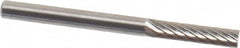 SGS Pro - 1/8" Cut Diam, 1/8" Shank Diam, Cylinder Head Single Cut Burr - Carbide, Flat End, 9/16" LOC, 1-1/2" OAL - Americas Industrial Supply