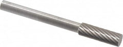SGS Pro - 5/32" Cut Diam, 1/8" Shank Diam, Cylinder Head Single Cut Burr - Carbide, Flat End, 1/2" LOC - Americas Industrial Supply