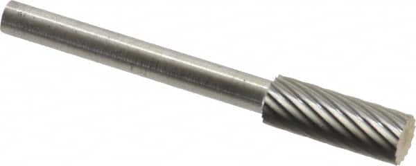 SGS Pro - 3/16" Cut Diam, 1/8" Shank Diam, Cylinder Head Single Cut Burr - Carbide, Flat End, 1/2" LOC - Americas Industrial Supply
