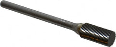 SGS Pro - 1/4" Cut Diam, 1/8" Shank Diam, Cylinder Head Single Cut Burr - Carbide, Flat End, 1/2" LOC, 2-1/4" OAL - Americas Industrial Supply