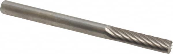 SGS Pro - 1/8" Cut Diam, 1/8" Shank Diam, Cylinder with End Cut Head Single Cut Burr - Carbide, End Cut End, 9/16" LOC - Americas Industrial Supply