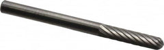 SGS Pro - 1/8" Cut Diam, 1/8" Shank Diam, Cylinder with Radius Head Single Cut Burr - Carbide, Radius End, 9/16" LOC, 1-1/2" OAL - Americas Industrial Supply