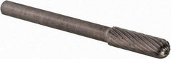 SGS Pro - 5/32" Cut Diam, 1/8" Shank Diam, Cylinder with Radius Head Single Cut Burr - Carbide, Radius End, 1/2" LOC - Americas Industrial Supply
