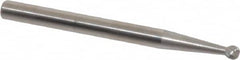 SGS Pro - 3/32" Cut Diam, 1/8" Shank Diam, Ball Head Single Cut Burr - Carbide, Radius End, 3/32" LOC, 1-1/2" OAL - Americas Industrial Supply