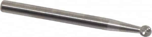 SGS Pro - 1/8" Cut Diam, 1/8" Shank Diam, Ball Head Single Cut Burr - Carbide, Radius End, 1/8" LOC, 1-1/2" OAL - Americas Industrial Supply