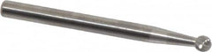 SGS Pro - 1/8" Cut Diam, 1/8" Shank Diam, Ball Head Single Cut Burr - Carbide, Radius End, 1/8" LOC, 1-1/2" OAL - Americas Industrial Supply