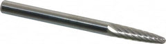 SGS Pro - 1/8" Cut Diam, 1/8" Shank Diam, Tree with Radius Head Single Cut Burr - Carbide, Radius End, 1/2" LOC, 1-1/2" OAL - Americas Industrial Supply