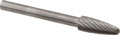 SGS Pro - 3/16" Cut Diam, 1/8" Shank Diam, Tree with Radius Head Single Cut Burr - Carbide, Radius End, 1/2" LOC - Americas Industrial Supply