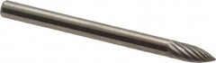 SGS Pro - 1/8" Cut Diam, 1/8" Shank Diam, Tree Head Single Cut Burr - Carbide, Point End, 5/16" LOC - Americas Industrial Supply