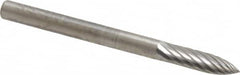 SGS Pro - 1/8" Cut Diam, 1/8" Shank Diam, Tree Head Single Cut Burr - Carbide, Point End, 1/2" LOC, 1-1/2" OAL - Americas Industrial Supply