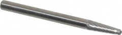 SGS Pro - 1/8" Cut Diam, 1/8" Shank Diam, Taper Head Single Cut Burr - Carbide, Radius End, 3/8" LOC, 1-1/2" OAL - Americas Industrial Supply