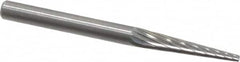 SGS Pro - 1/8" Cut Diam, 1/8" Shank Diam, Cone Head Single Cut Burr - Carbide, Point End, 5/8" LOC, 1-1/2" OAL - Americas Industrial Supply