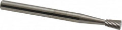 SGS Pro - 1/8" Cut Diam, 1/8" Shank Diam, Inverted Cone Head Single Cut Burr - Carbide, Flat End, 3/16" LOC, 1-1/2" OAL - Americas Industrial Supply