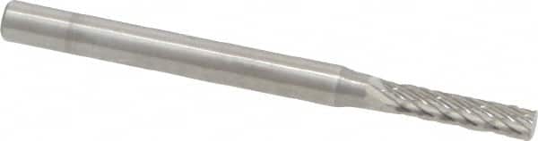 SGS Pro - 3/32" Cut Diam, 1/8" Shank Diam, Cylinder Head Double Cut Burr - Carbide, Flat End, 7/16" LOC, 1-1/2" OAL - Americas Industrial Supply
