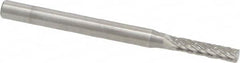 SGS Pro - 3/32" Cut Diam, 1/8" Shank Diam, Cylinder Head Double Cut Burr - Carbide, Flat End, 7/16" LOC, 1-1/2" OAL - Americas Industrial Supply