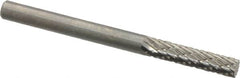 SGS Pro - 1/8" Cut Diam, 1/8" Shank Diam, Cylinder Head Double Cut Burr - Carbide, Flat End, 9/16" LOC, 1-1/2" OAL - Americas Industrial Supply