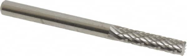 SGS Pro - 1/8" Cut Diam, 1/8" Shank Diam, Cylinder with End Cut Head Double Cut Burr - Carbide, End Cut End, 9/16" LOC, 1-1/2" OAL - Americas Industrial Supply