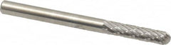 SGS Pro - 1/8" Cut Diam, 1/8" Shank Diam, Cylinder with Radius Head Double Cut Burr - Carbide, Radius End, 9/16" LOC, 1-1/2" OAL - Americas Industrial Supply