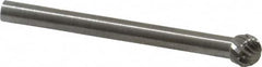 SGS Pro - 3/16" Cut Diam, 1/8" Shank Diam, Ball Head Double Cut Burr - Carbide, Radius End, 5/32" LOC - Americas Industrial Supply