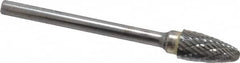 SGS Pro - 1/4" Cut Diam, 1/8" Shank Diam, Tree with Radius Head Double Cut Burr - Carbide, Radius End, 1/2" LOC, 2" OAL - Americas Industrial Supply