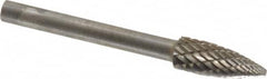 SGS Pro - 3/16" Cut Diam, 1/8" Shank Diam, Tree Head Double Cut Burr - Carbide, Point End, 1/2" LOC - Americas Industrial Supply