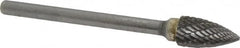 SGS Pro - 1/4" Cut Diam, 1/8" Shank Diam, Tree Head Double Cut Burr - Carbide, Point End, 1/2" LOC - Americas Industrial Supply