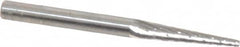 SGS Pro - 1/8" Cut Diam, 1/8" Shank Diam, Cone Head Double Cut Burr - Carbide, Point End, 5/8" LOC, 1-1/2" OAL - Americas Industrial Supply