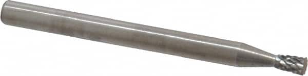 SGS Pro - 3/32" Cut Diam, 1/8" Shank Diam, Inverted Cone Head Double Cut Burr - Carbide, Flat End, 1/8" LOC, 1-1/2" OAL - Americas Industrial Supply