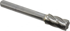 SGS Pro - 3/8" Cut Diam, 1/4" Shank Diam, Cylinder Head Single Cut Burr - Carbide, Flat End, 3/4" LOC, 2-1/2" OAL - Americas Industrial Supply