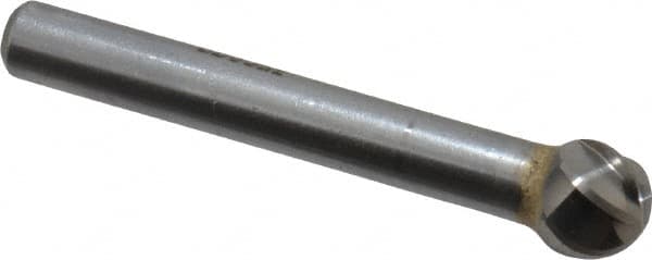 SGS Pro - 3/8" Cut Diam, 1/4" Shank Diam, Ball Head Single Cut Burr - Carbide, Radius End, 5/16" LOC, 2-5/64" OAL - Americas Industrial Supply