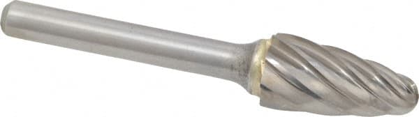 SGS Pro - 1/2" Cut Diam, 1/4" Shank Diam, Tree with Radius Head Single Cut Burr - Carbide, Radius End, 1" LOC, 2-3/4" OAL - Americas Industrial Supply