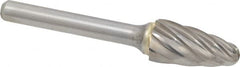 SGS Pro - 1/2" Cut Diam, 1/4" Shank Diam, Tree with Radius Head Single Cut Burr - Carbide, Radius End, 1" LOC, 2-3/4" OAL - Americas Industrial Supply