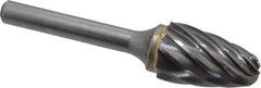 SGS Pro - 5/8" Cut Diam, 1/4" Shank Diam, Tree with Radius Head Single Cut Burr - Carbide, Radius End, 1" LOC, 2-3/4" OAL - Americas Industrial Supply
