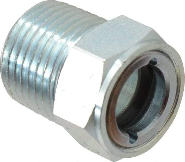 Trico - 1" Sight Diam, 1/2" Thread, 1-3/32" OAL, Viewport Sight Glass & Flow Sight - 7/8" Hex Head, Without Baffle - Americas Industrial Supply