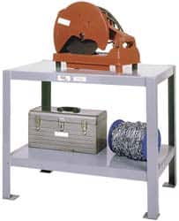 Made in USA - 48 Wide x 28" Deep x 36" High, Steel Machine Work Table - Edge Turned Down, Fixed Legs - Americas Industrial Supply