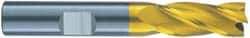 RobbJack - 9/16", 1-1/4" LOC, 9/16" Shank Diam, 3-1/2" OAL, 3 Flute, Solid Carbide Square End Mill - Single End, TiN Finish, Spiral Flute, 60° Helix, Centercutting, Right Hand Cut, Right Hand Flute, Series ST-360 - Americas Industrial Supply