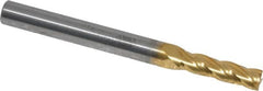 RobbJack - 5/32", 9/16" LOC, 3/16" Shank Diam, 2" OAL, 4 Flute, Solid Carbide Square End Mill - Single End, TiN Finish, 30° Helix, Centercutting, Right Hand Cut, Right Hand Flute, Series ST-430 - Americas Industrial Supply