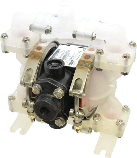 SandPIPER - 1/4" NPT, Nonmetallic, Air Operated Diaphragm Pump - Santoprene Diaphragm, Polypropylene Housing - Americas Industrial Supply