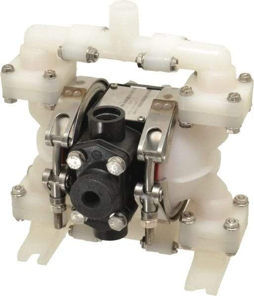 SandPIPER - 1/4" NPT, Nonmetallic, Air Operated Diaphragm Pump - Santoprene Diaphragm, Kynar Housing - Americas Industrial Supply