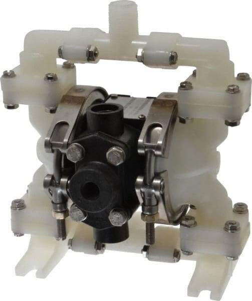 SandPIPER - 1/4" NPT, Nonmetallic, Air Operated Diaphragm Pump - PTFE Diaphragm, Kynar Housing - Americas Industrial Supply